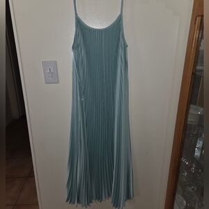 Sam Edelman Womens Hammered Satin Plisse Dress Size XL